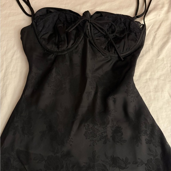 Cotton Candy LA Black Corset Mini Dress with Spaghetti Straps and Tie Back, M - Picture 4 of 8